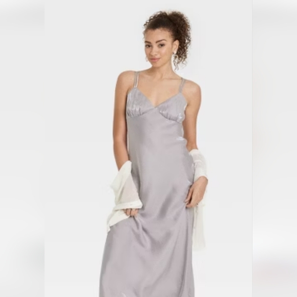 WILD FABLE Dresses & Skirts - WILD FABLE WOMEN'S SILVER IRIDESCENT MAXi  SLIP DRESS. NWT